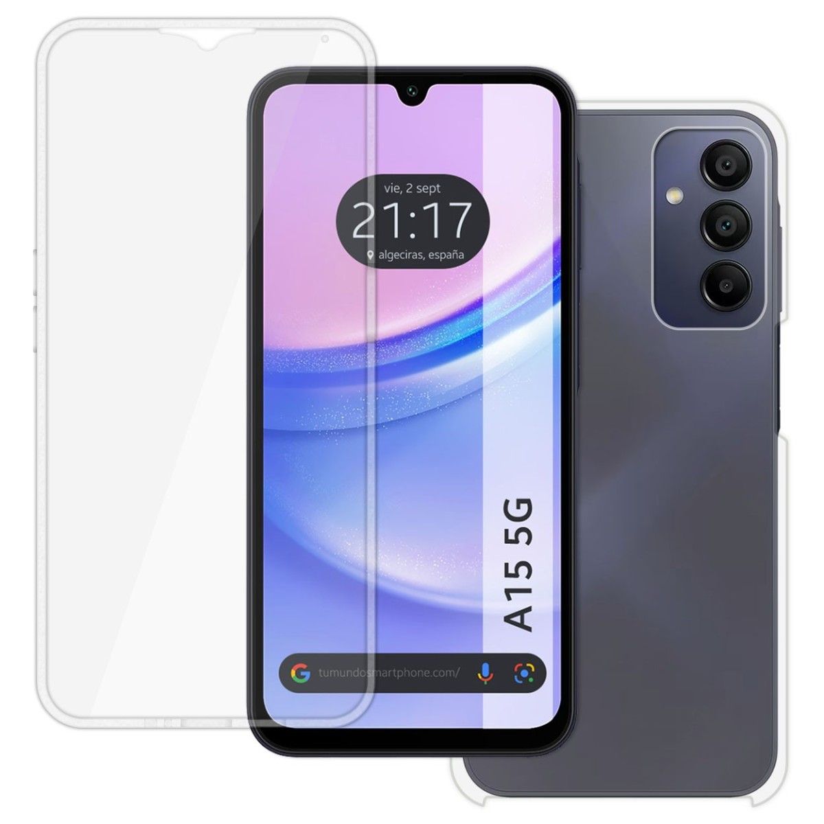 Funda Doble Transparente Pc + Tpu Full Body 360 para Samsung Galaxy A15 4G / 5G