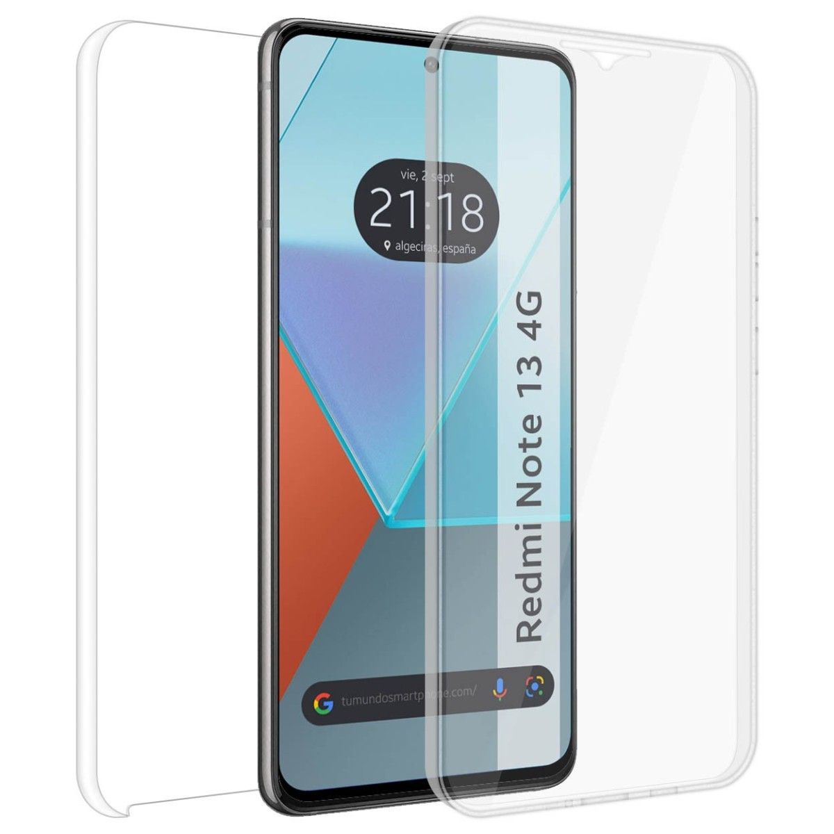 Funda Doble Transparente Pc + Tpu Full Body 360 para Xiaomi Redmi Note 13 4G