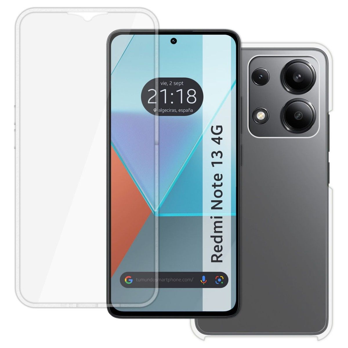 Funda Doble Transparente Pc + Tpu Full Body 360 para Xiaomi Redmi Note 13 4G