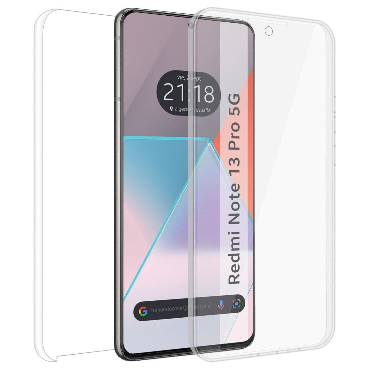 Funda Doble Transparente Pc + Tpu Full Body 360 para Xiaomi Redmi Note 13 Pro 5G