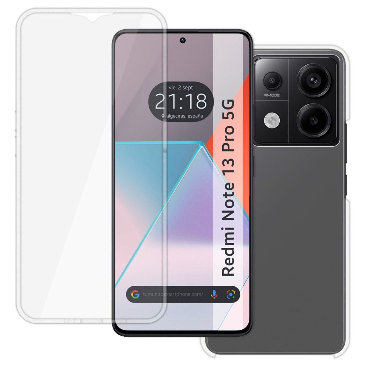 Funda Doble Transparente Pc + Tpu Full Body 360 para Xiaomi Redmi Note 13 Pro 5G