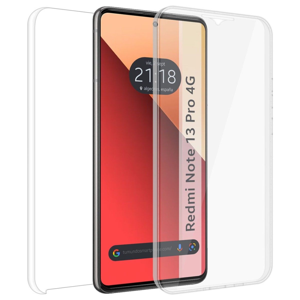 Funda Doble Transparente Pc + Tpu Full Body 360 para Xiaomi Redmi Note 13 Pro 4G