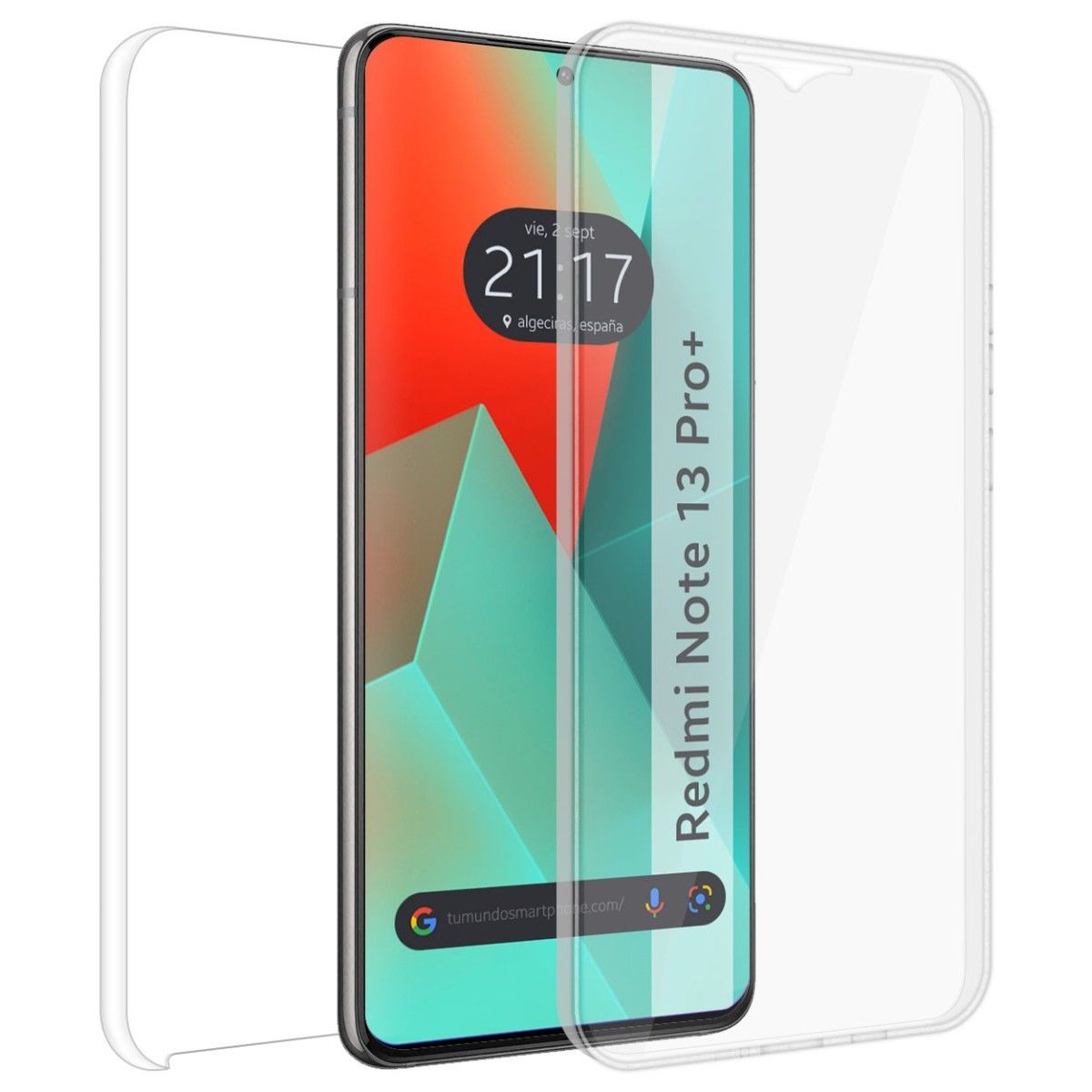 Funda Doble Transparente Pc + Tpu Full Body 360 para Xiaomi Redmi Note 13 Pro+ Plus 5G