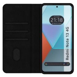 Funda Libro de Polipiel con tarjetero para Xiaomi Redmi Note 13 4G color Negra 2