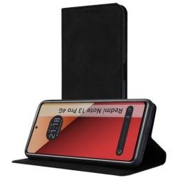 Funda Libro de Polipiel con tarjetero para Xiaomi Redmi Note 13 Pro 4G color Negra