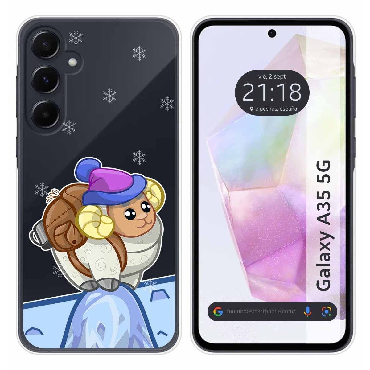 Funda Silicona Transparente para Samsung Galaxy A35 5G diseño Cabra Dibujos