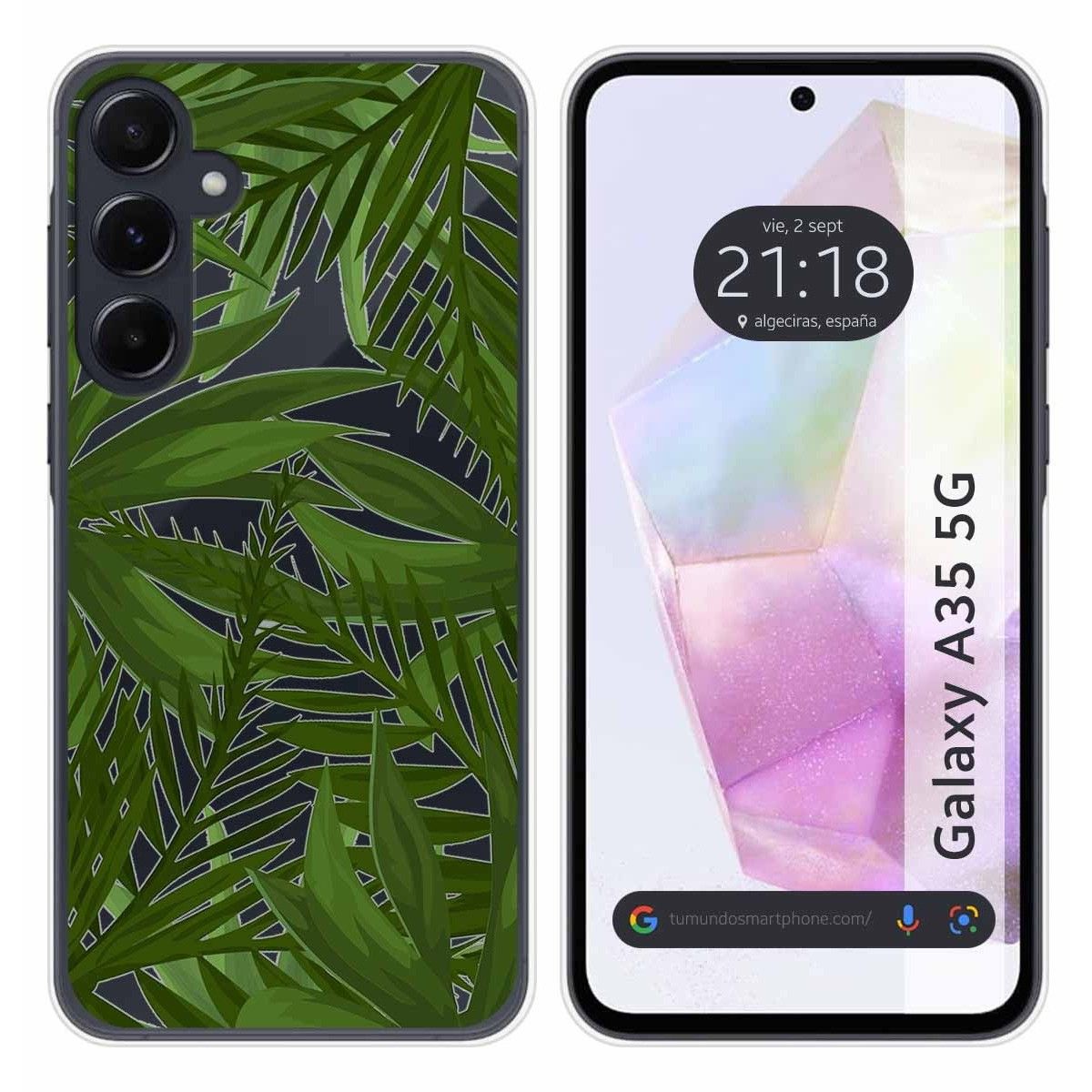 Funda Silicona Transparente para Samsung Galaxy A35 5G diseño Jungla Dibujos