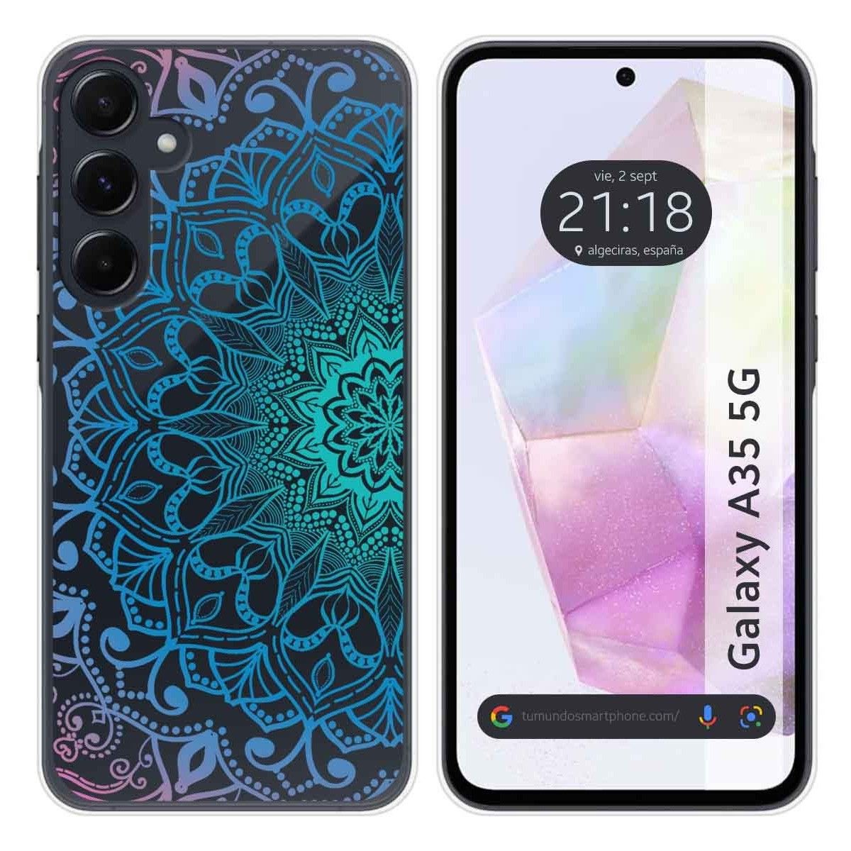 Funda Silicona Transparente para Samsung Galaxy A35 5G diseño Mandala Dibujos
