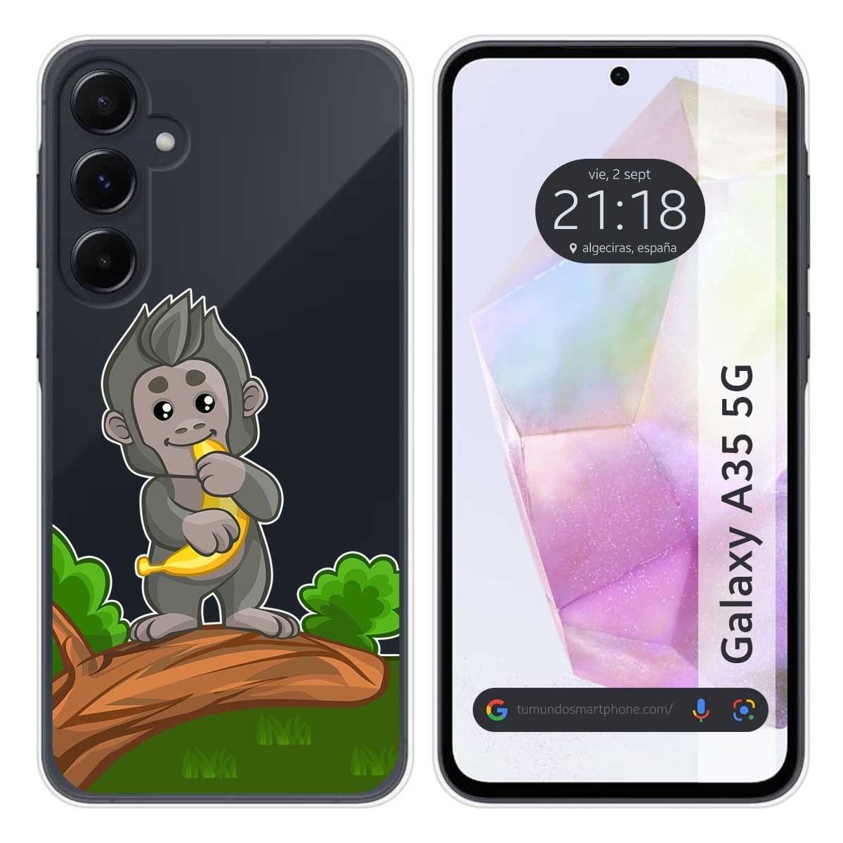 Funda Silicona Transparente para Samsung Galaxy A35 5G diseño Mono Dibujos