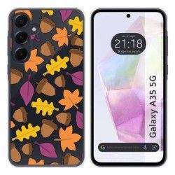 Funda Silicona Transparente para Samsung Galaxy A35 5G diseño Otoño Dibujos