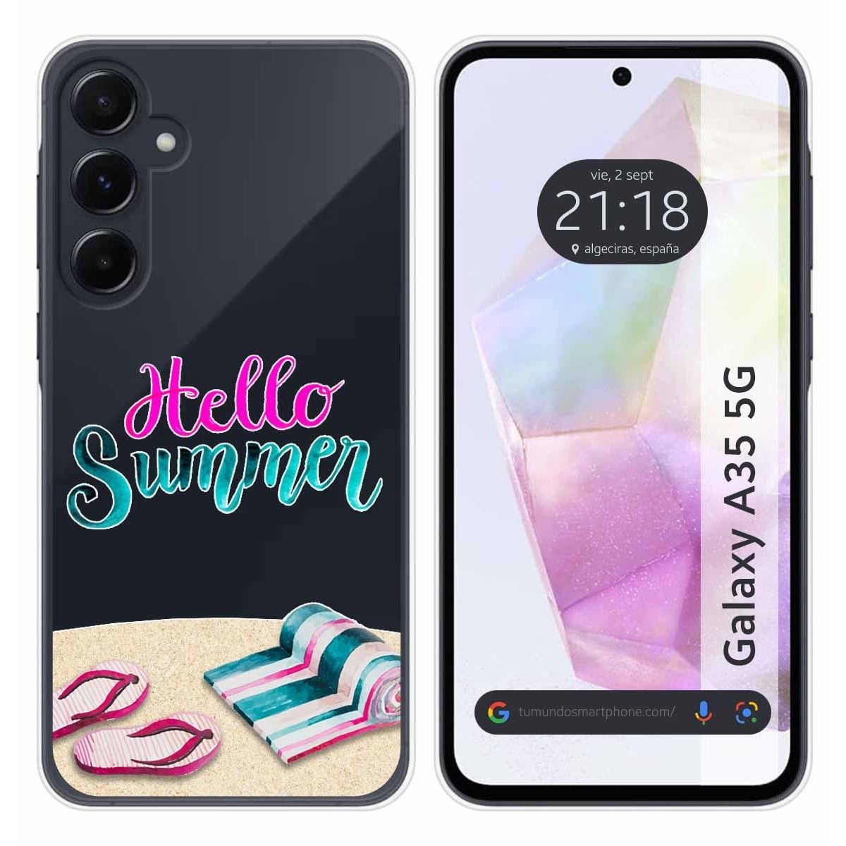 Funda Silicona Transparente para Samsung Galaxy A35 5G diseño Summer Dibujos