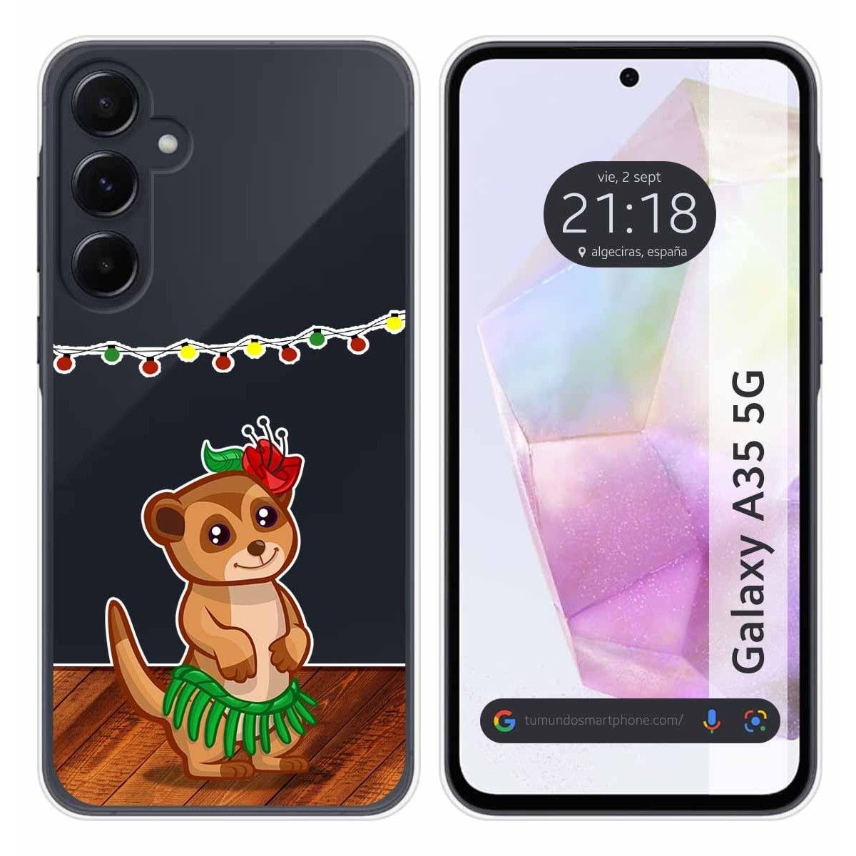 Funda Silicona Transparente para Samsung Galaxy A35 5G diseño Suricata Dibujos
