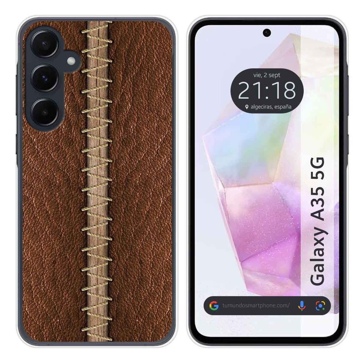 Funda Silicona para Samsung Galaxy A35 5G diseño Cuero 01 Dibujos