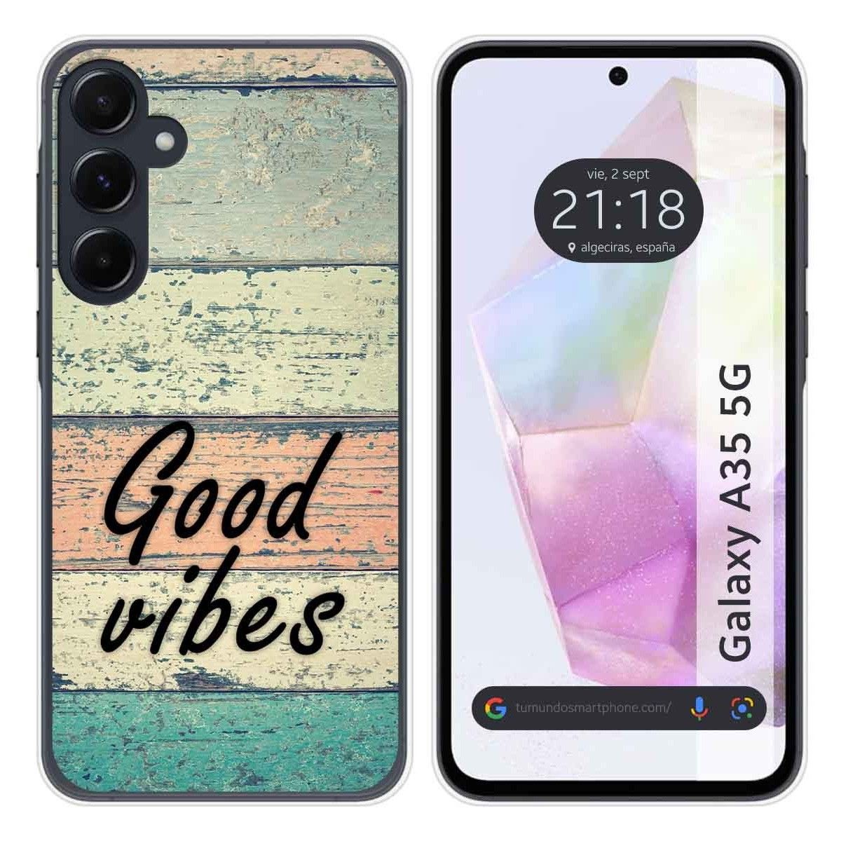 Funda Silicona para Samsung Galaxy A35 5G diseño Madera 01 Dibujos