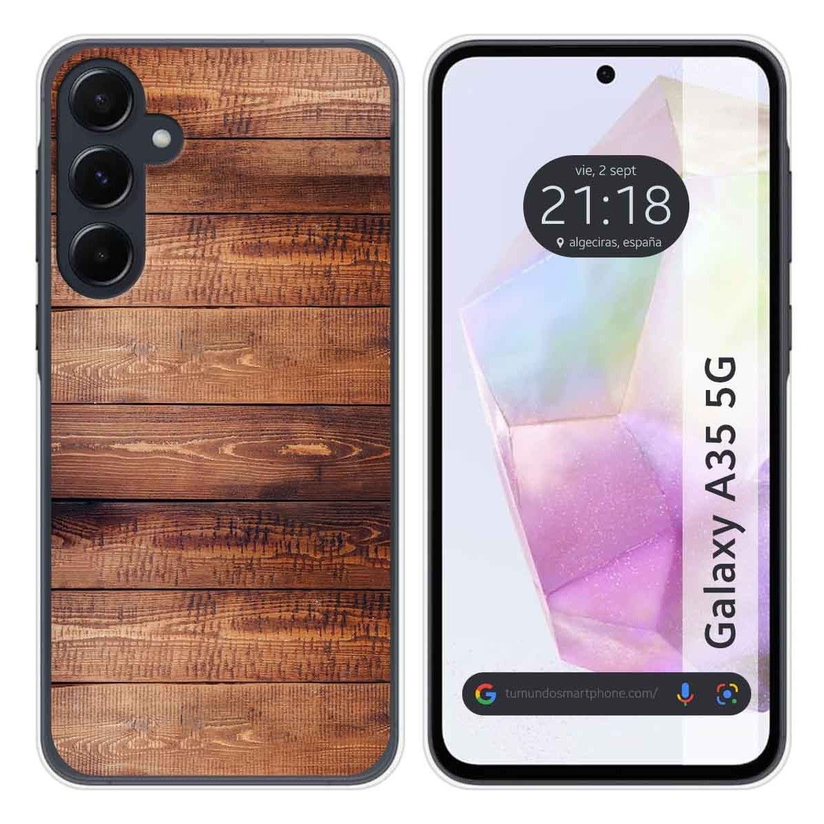 Funda Silicona para Samsung Galaxy A35 5G diseño Madera 02 Dibujos