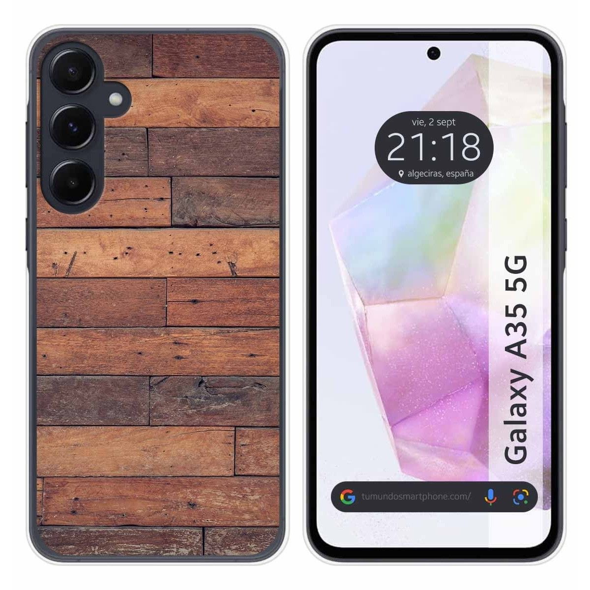 Funda Silicona para Samsung Galaxy A35 5G diseño Madera 03 Dibujos