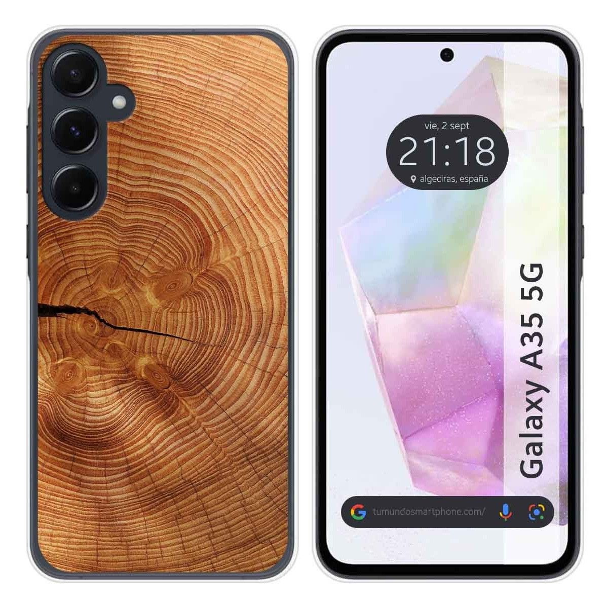 Funda Silicona para Samsung Galaxy A35 5G diseño Madera 04 Dibujos