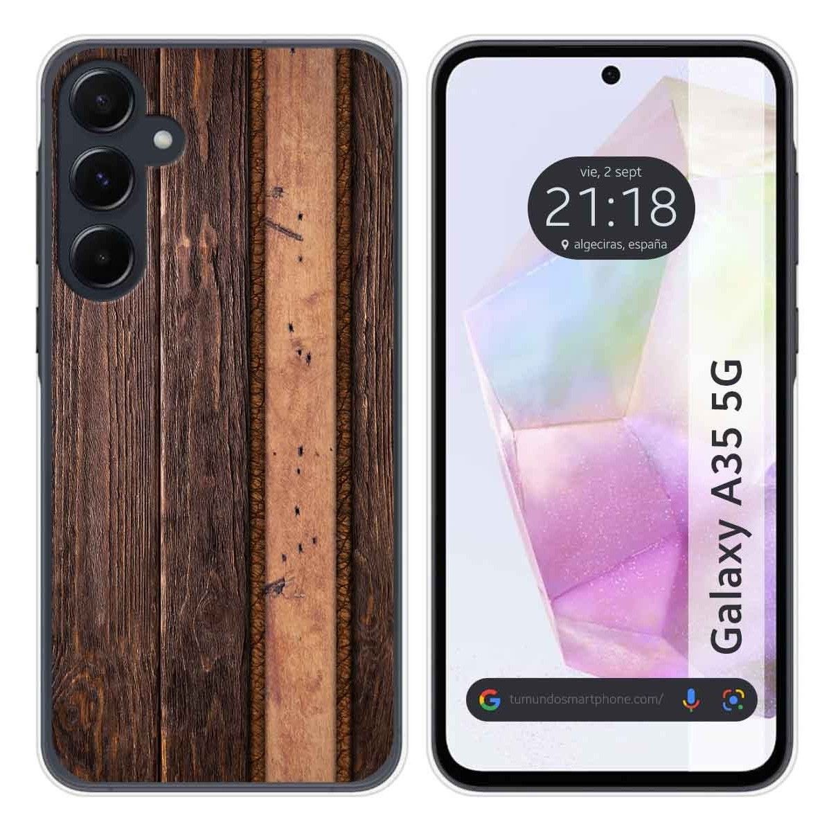 Funda Silicona para Samsung Galaxy A35 5G diseño Madera 05 Dibujos