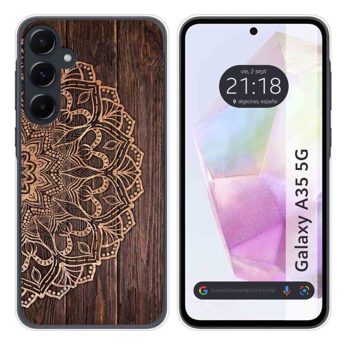 Funda Silicona para Samsung Galaxy A35 5G diseño Madera 06 Dibujos