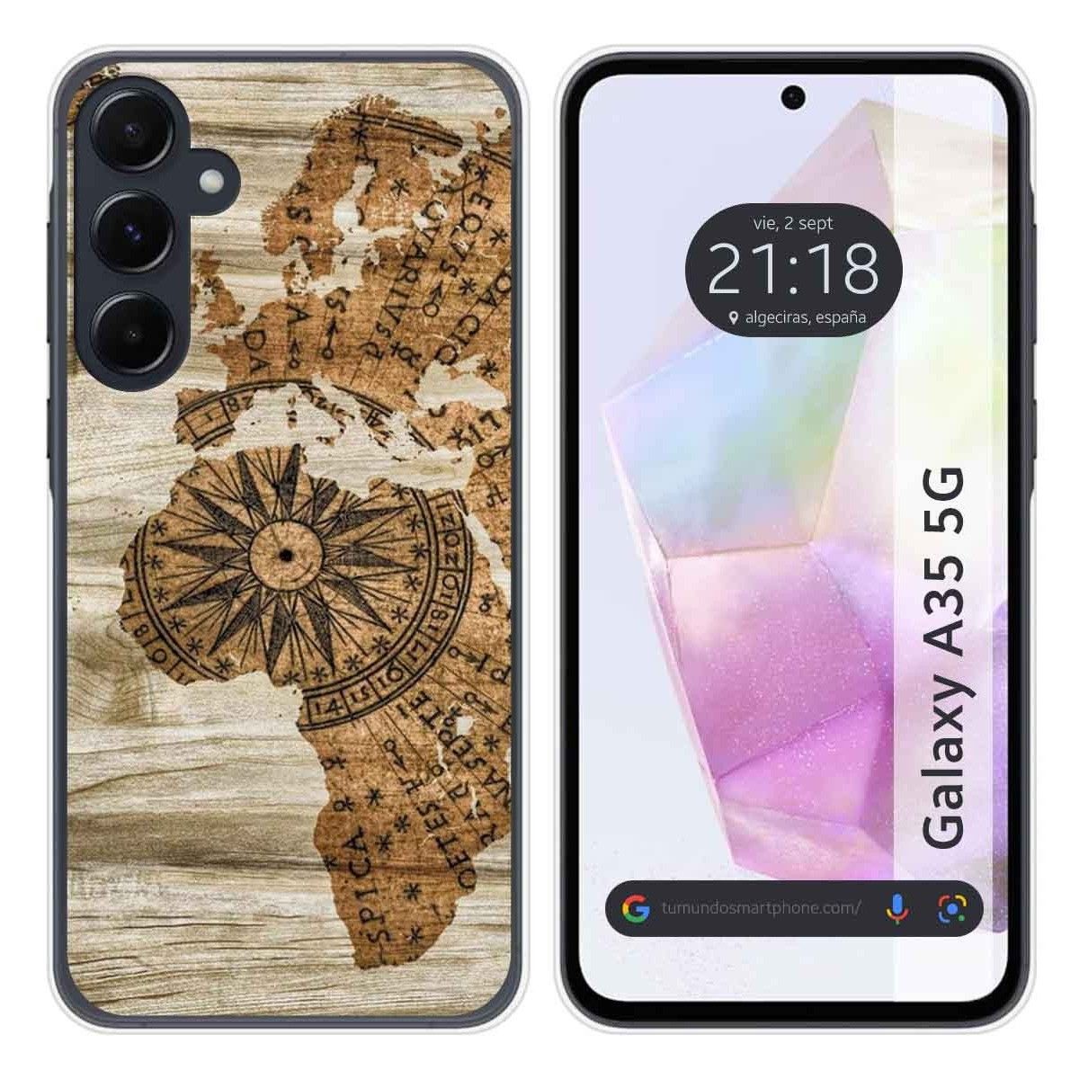 Funda Silicona para Samsung Galaxy A35 5G diseño Madera 07 Dibujos