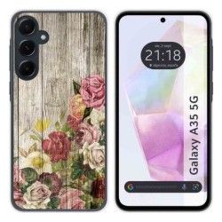 Funda Silicona para Samsung Galaxy A35 5G diseño Madera 08 Dibujos