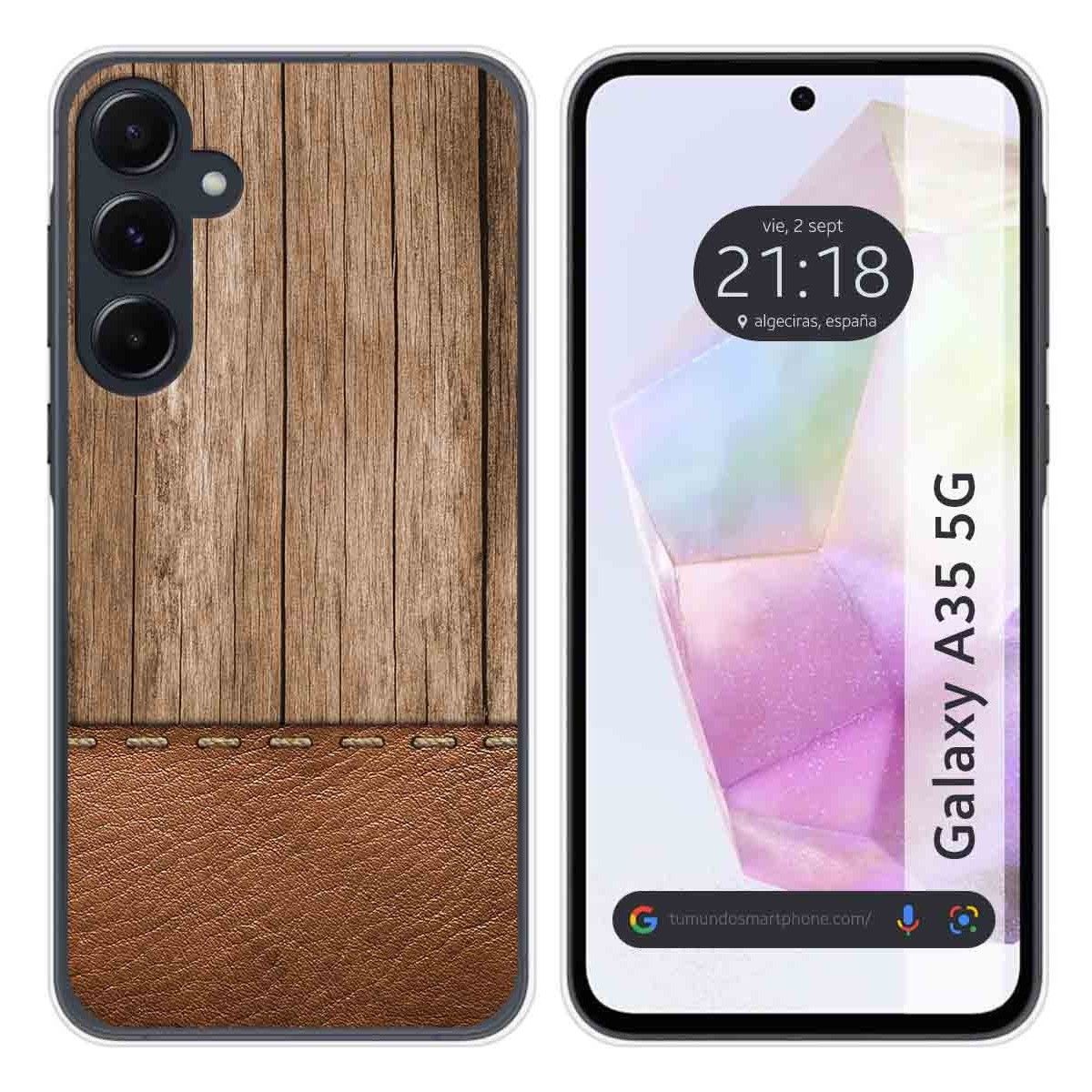 Funda Silicona para Samsung Galaxy A35 5G diseño Madera 09 Dibujos