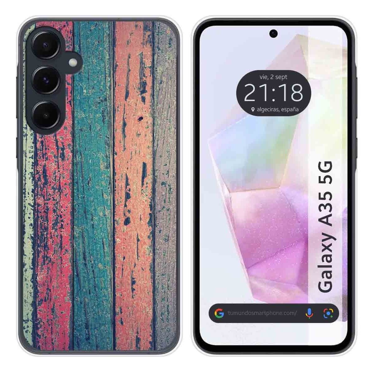 Funda Silicona para Samsung Galaxy A35 5G diseño Madera 10 Dibujos
