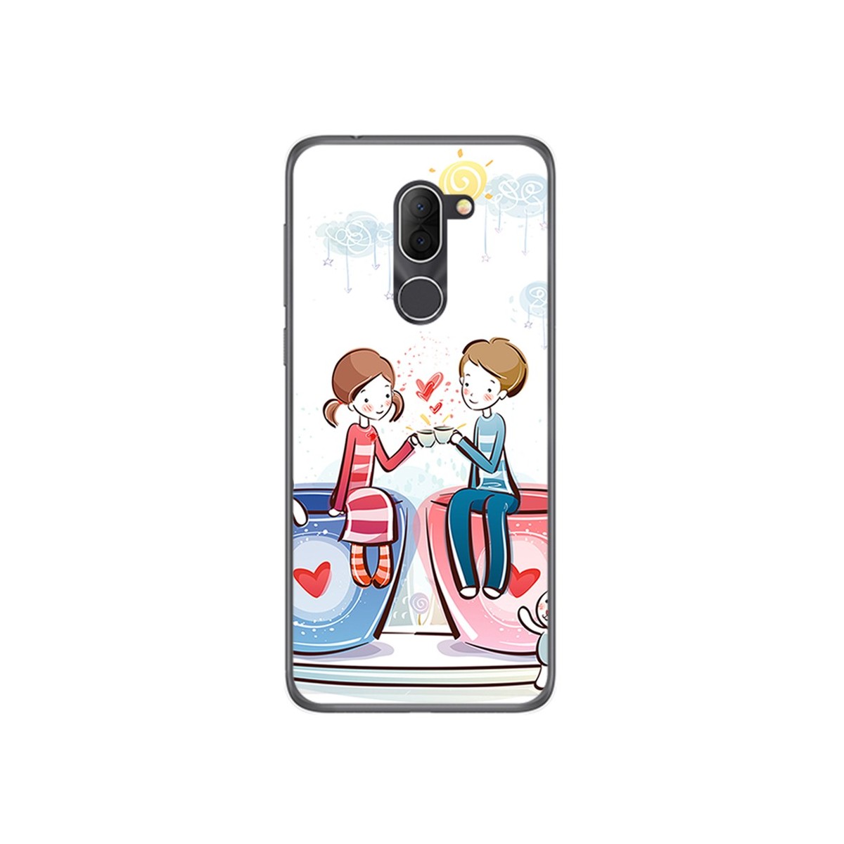 Funda Gel Tpu para Alcatel 3x Diseño Cafe Dibujos