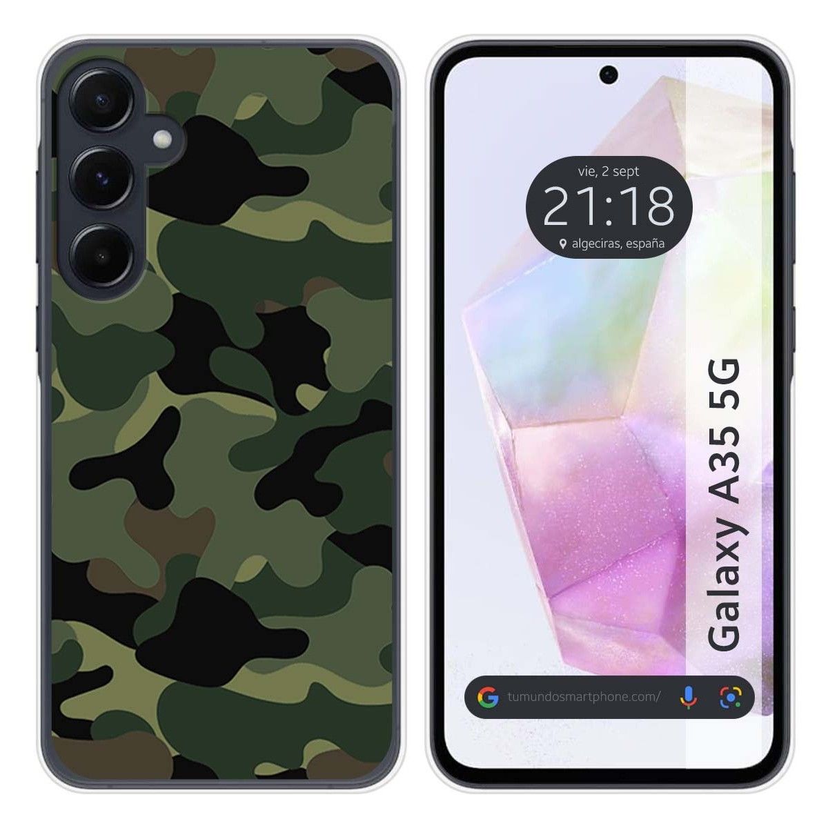 Funda Silicona para Samsung Galaxy A35 5G diseño Camuflaje Dibujos
