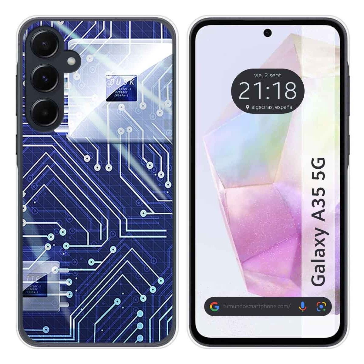 Funda Silicona para Samsung Galaxy A35 5G diseño Circuito Dibujos
