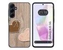 Funda Silicona para Samsung Galaxy A35 5G diseño Corazones Madera Dibujos