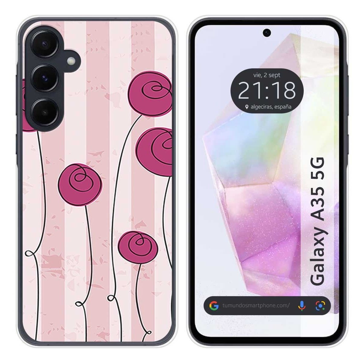 Funda Silicona para Samsung Galaxy A35 5G diseño Flores Vintage Dibujos