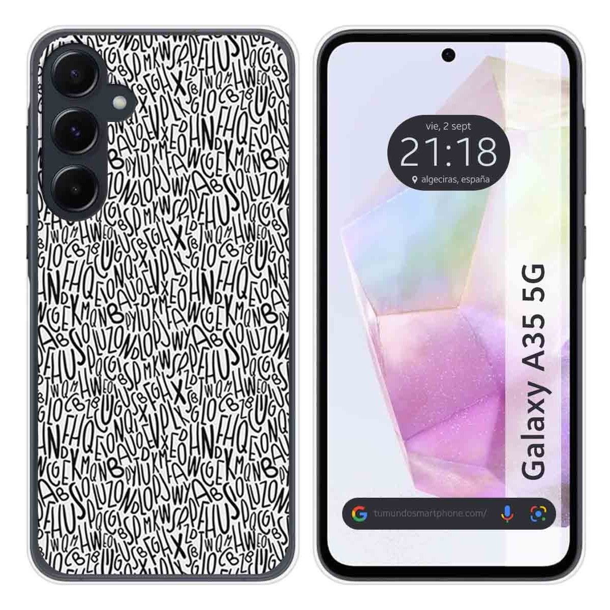 Funda Silicona para Samsung Galaxy A35 5G diseño Letras Dibujos