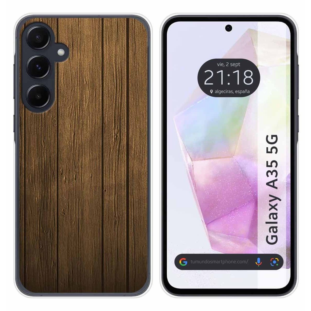 Funda Silicona para Samsung Galaxy A35 5G diseño Madera Dibujos