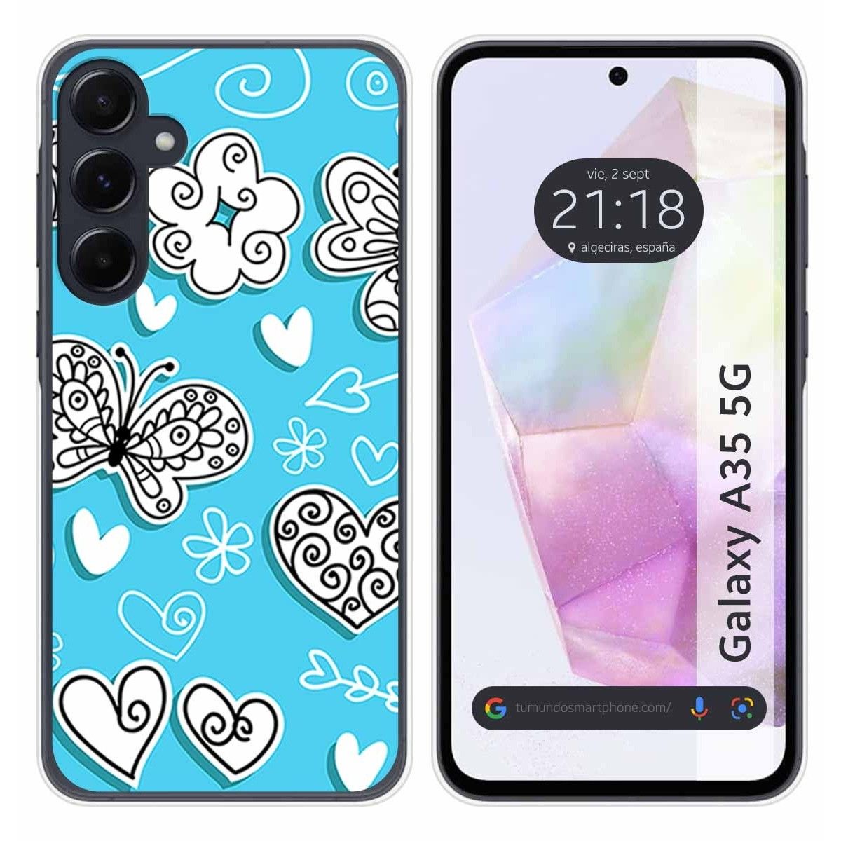 Funda Silicona para Samsung Galaxy A35 5G diseño Mariposas Dibujos