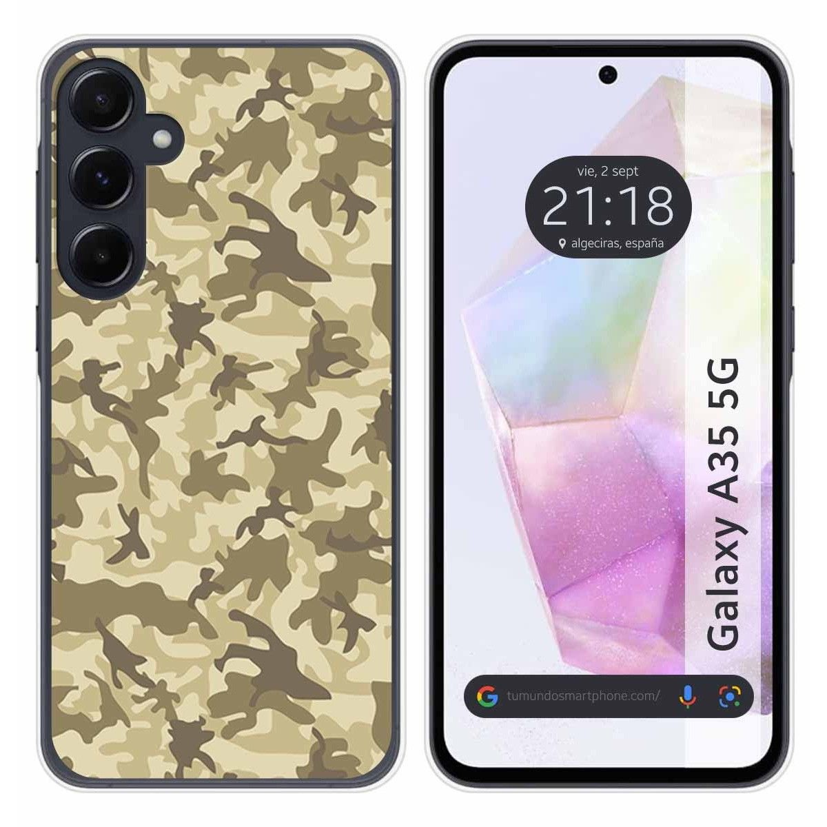 Funda Silicona para Samsung Galaxy A35 5G diseño Sand Camuflaje Dibujos