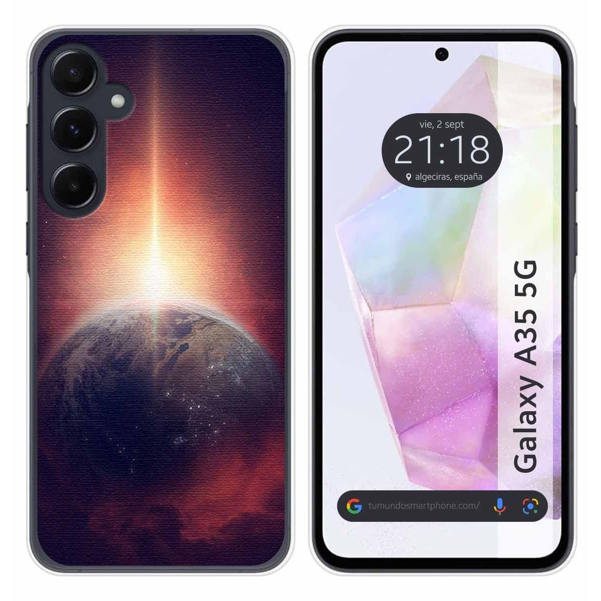 Funda Silicona para Samsung Galaxy A35 5G diseño Tierra Dibujos