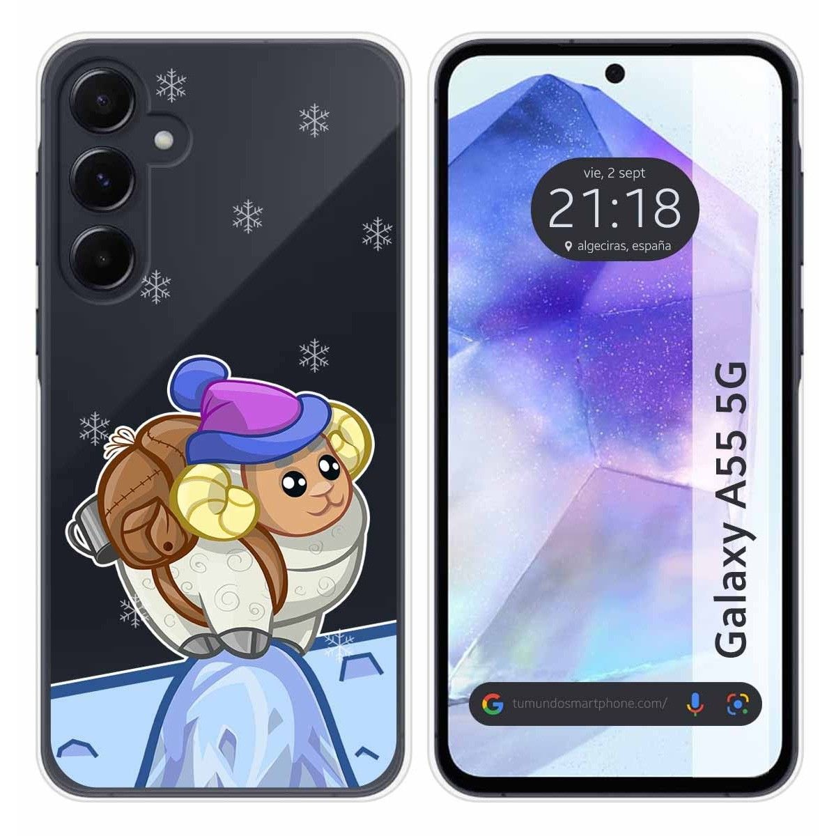Funda Silicona Transparente para Samsung Galaxy A55 5G diseño Cabra Dibujos