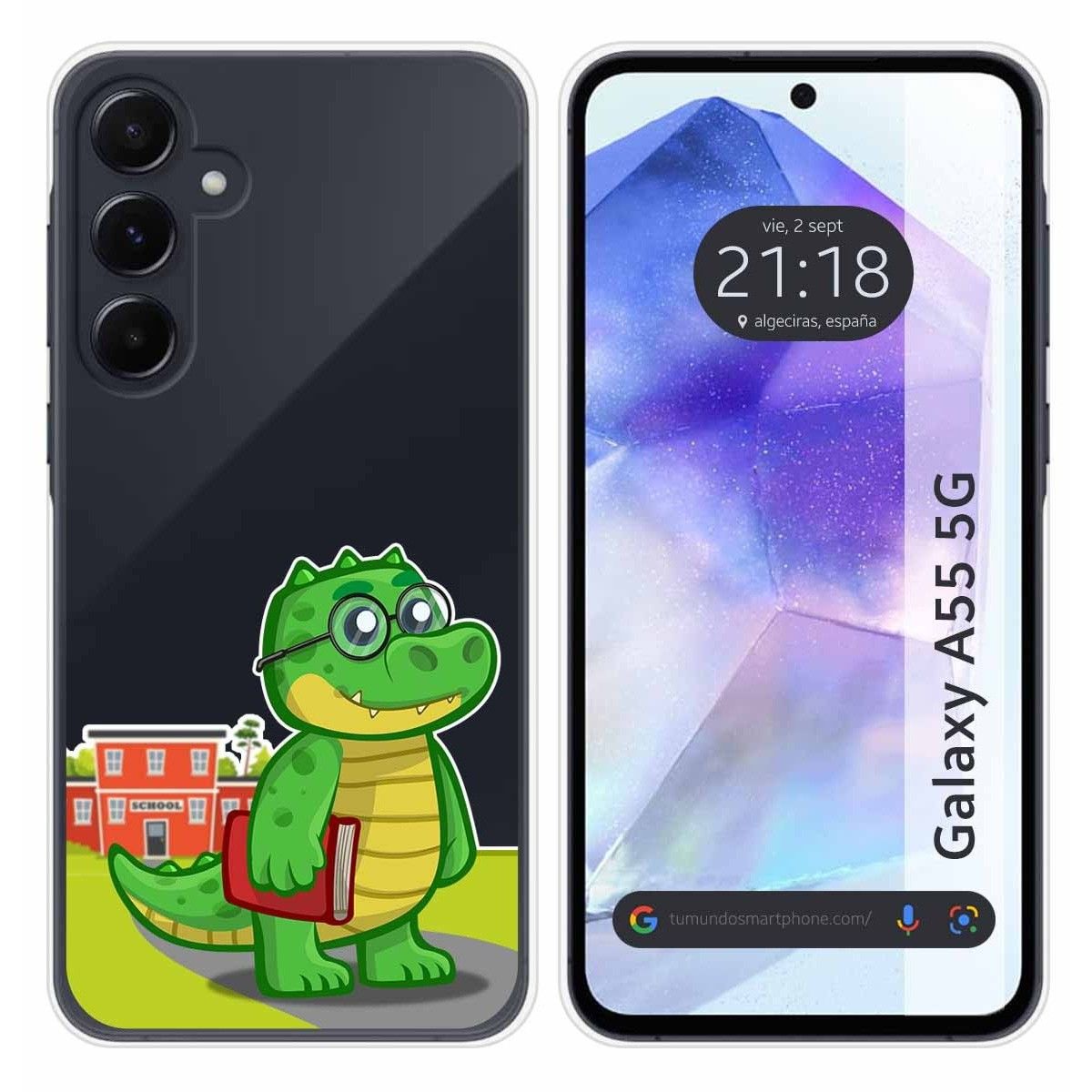 Funda Silicona Transparente para Samsung Galaxy A55 5G diseño Coco Dibujos