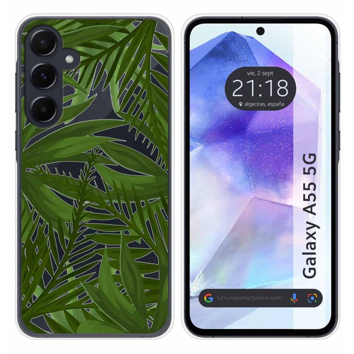 Funda Silicona Transparente para Samsung Galaxy A55 5G diseño Jungla Dibujos