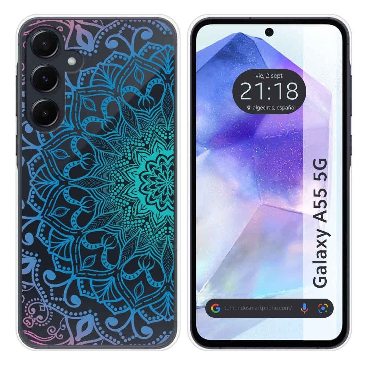 Funda Silicona Transparente para Samsung Galaxy A55 5G diseño Mandala Dibujos
