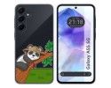 Funda Silicona Transparente para Samsung Galaxy A55 5G diseño Panda Dibujos