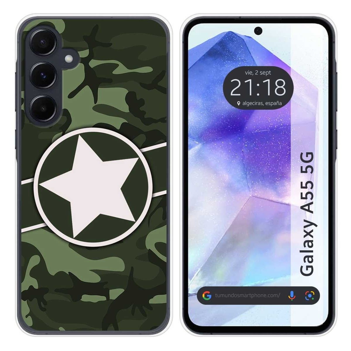 Funda Silicona para Samsung Galaxy A55 5G diseño Camuflaje 01 Dibujos