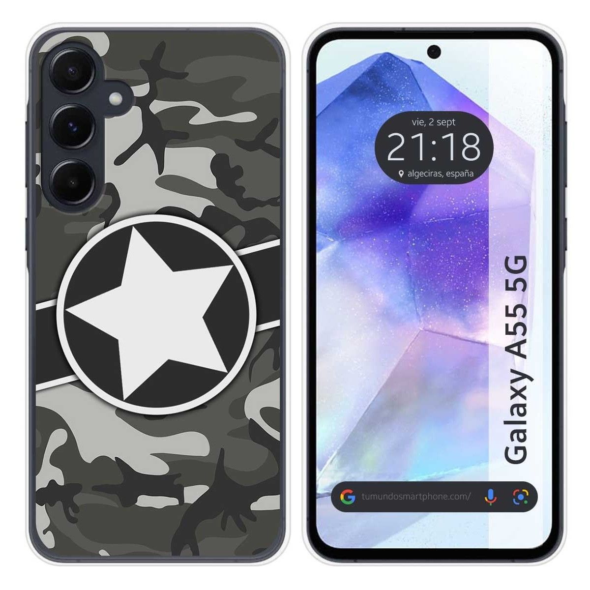 Funda Silicona para Samsung Galaxy A55 5G diseño Camuflaje 02 Dibujos