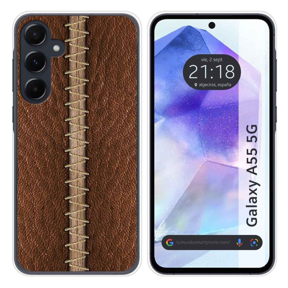 Funda Silicona para Samsung Galaxy A55 5G diseño Cuero 01 Dibujos