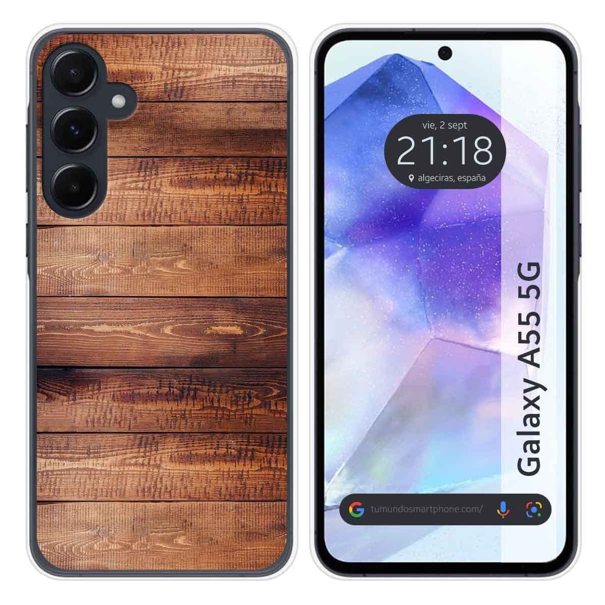 Funda Silicona para Samsung Galaxy A55 5G diseño Madera 02 Dibujos