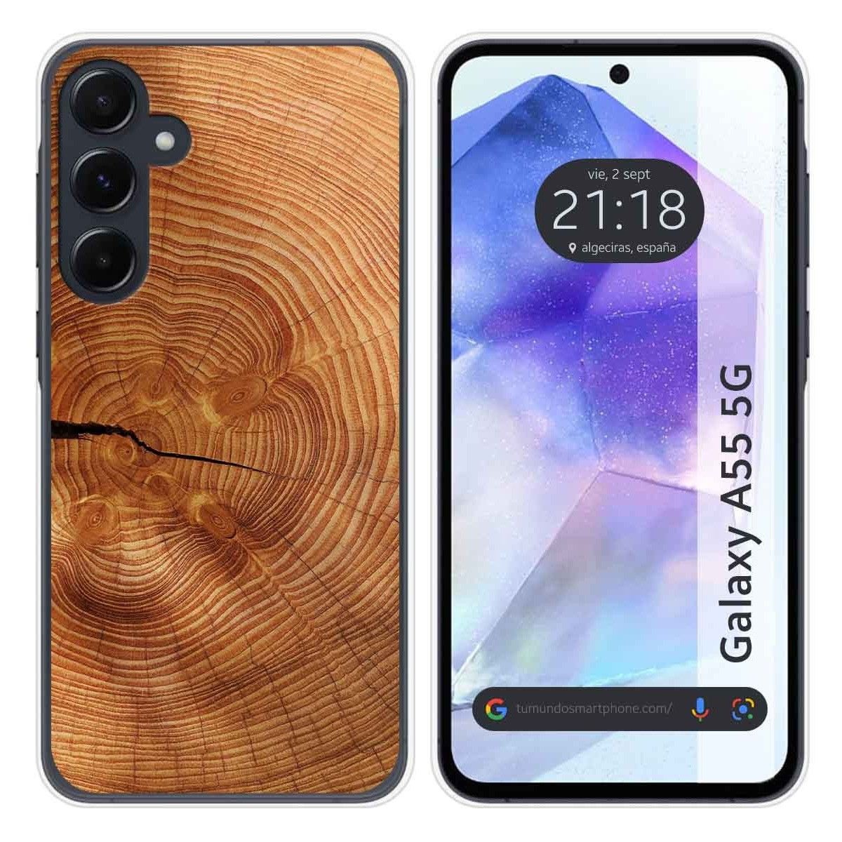 Funda Silicona para Samsung Galaxy A55 5G diseño Madera 04 Dibujos