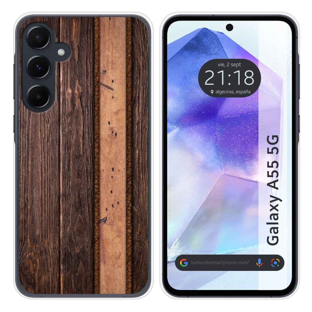 Funda Silicona para Samsung Galaxy A55 5G diseño Madera 05 Dibujos