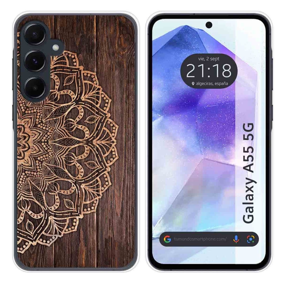 Funda Silicona para Samsung Galaxy A55 5G diseño Madera 06 Dibujos