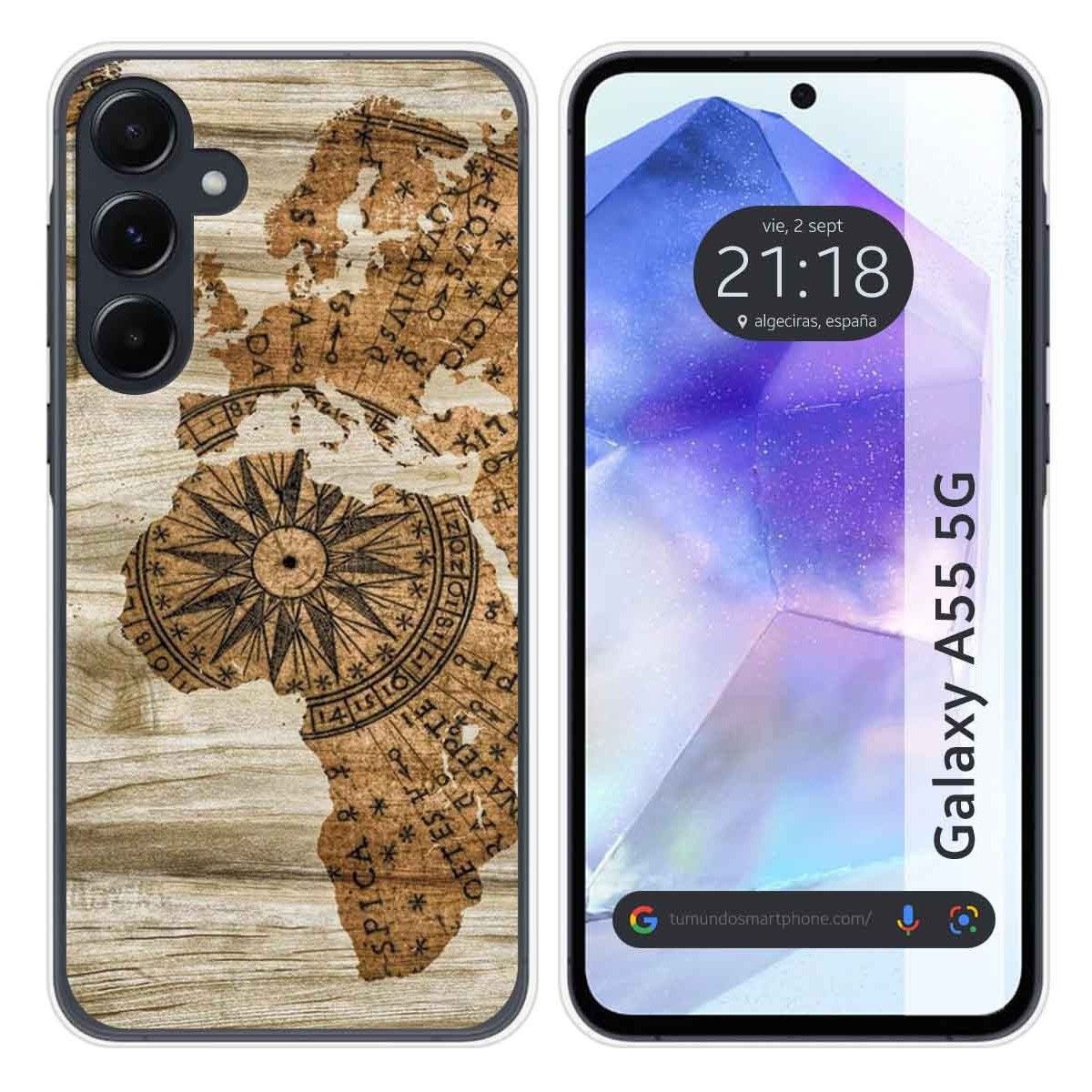Funda Silicona para Samsung Galaxy A55 5G diseño Madera 07 Dibujos